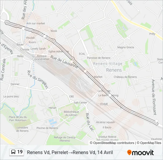 19 Bus Line Map