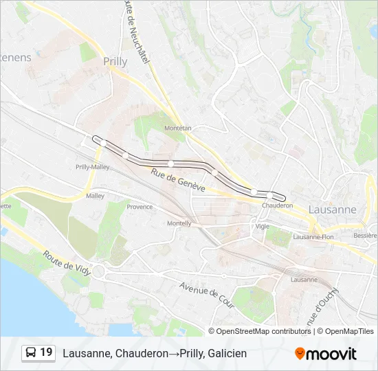 19 Bus Line Map