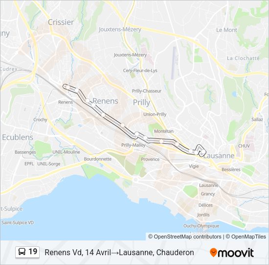 19 Bus Line Map