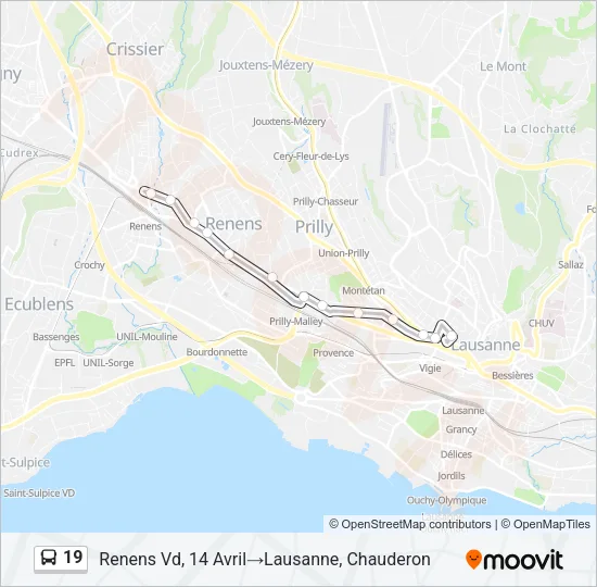 19 Bus Line Map