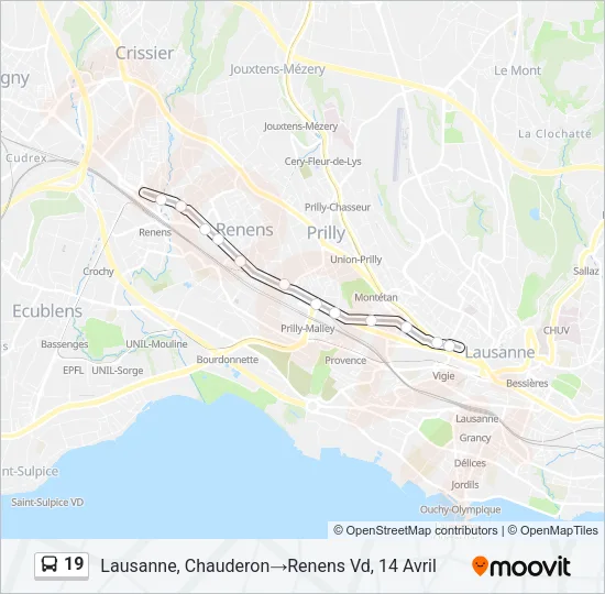 19 Bus Line Map
