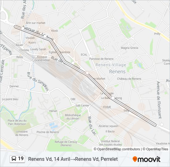 19 Bus Line Map