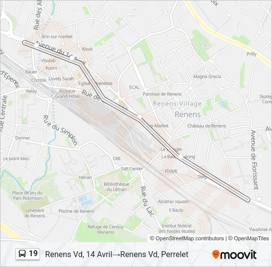 19 Bus Line Map