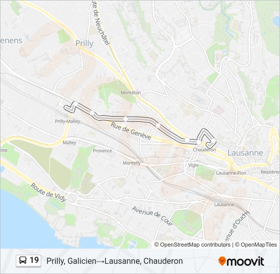 19 Bus Line Map