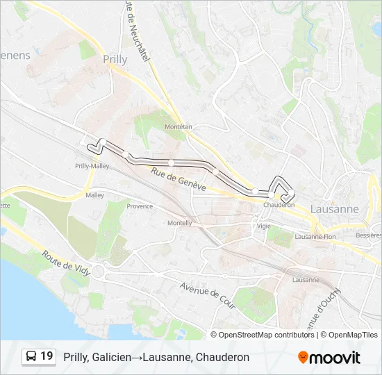 19 Bus Line Map