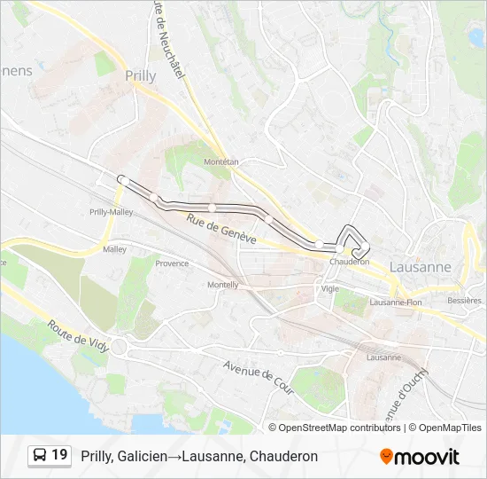 19 Bus Line Map