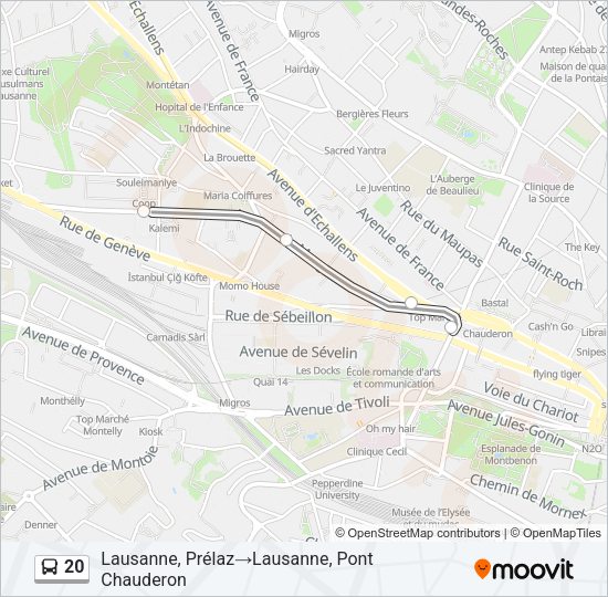 20 Bus Line Map