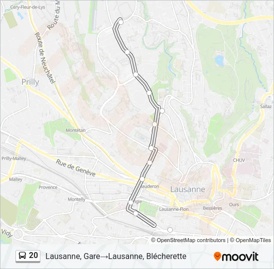 20 Bus Line Map