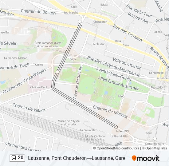 20 Bus Line Map