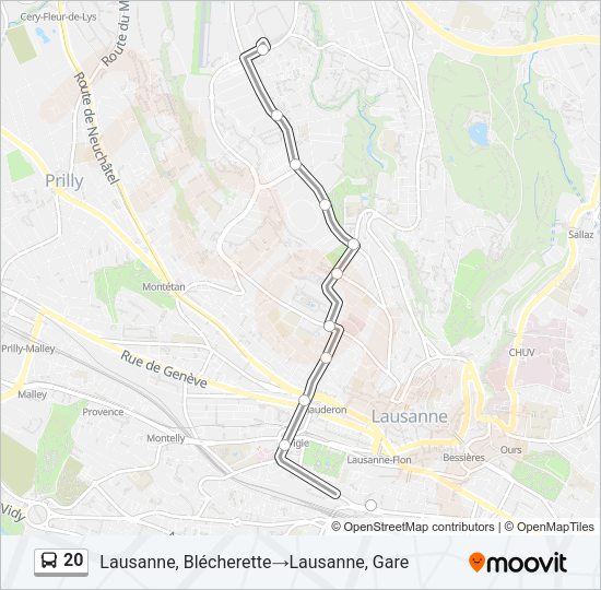 20 Bus Line Map