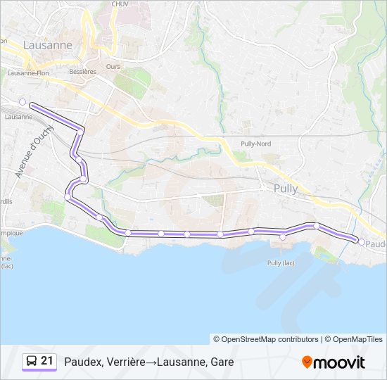 21 Bus Line Map