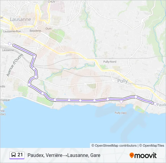 21 Bus Line Map