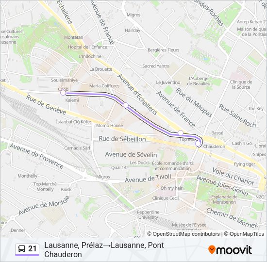21 Bus Line Map