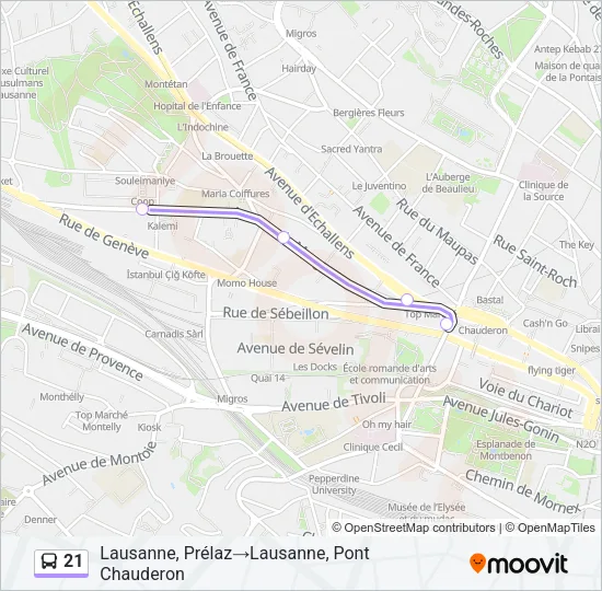 21 Bus Line Map