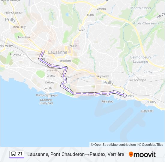 21 Bus Line Map