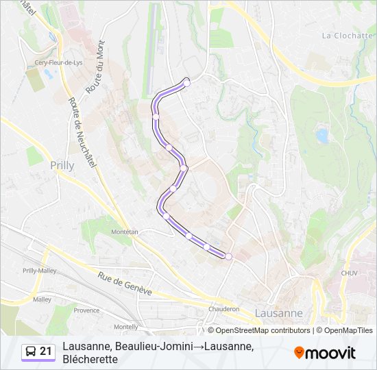 21 Bus Line Map