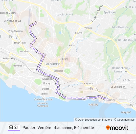 21 Bus Line Map