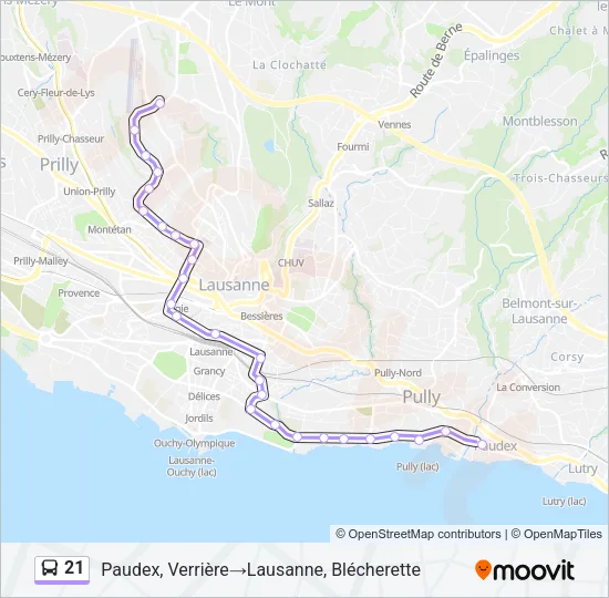 21 Bus Line Map