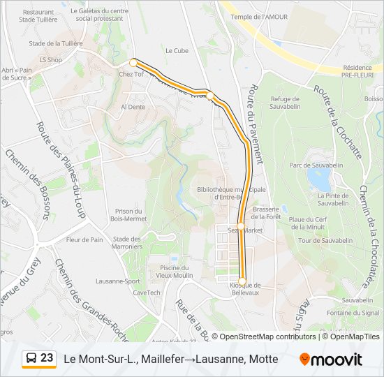 23 Bus Line Map