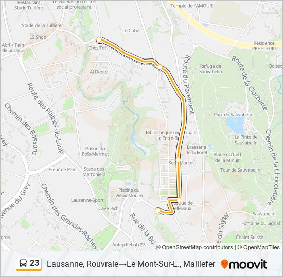 23 bus Line Map