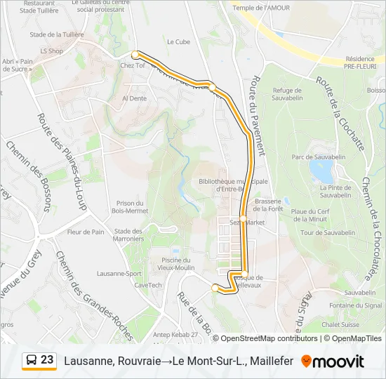 23 Bus Line Map