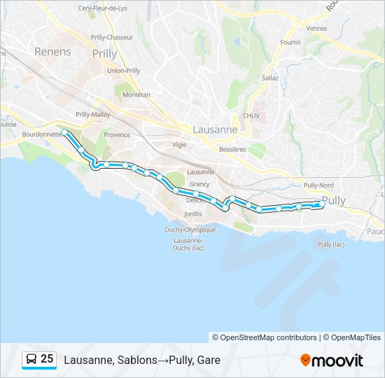 25 Bus Line Map