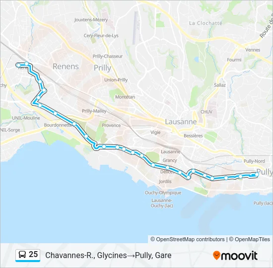 25 Bus Line Map