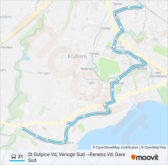 31 Bus Line Map