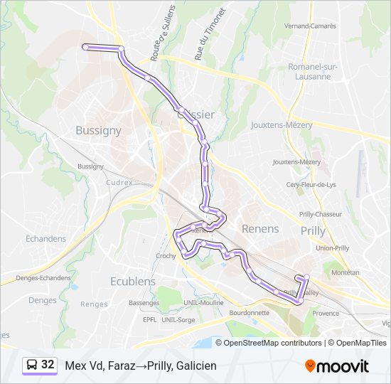 32 Bus Line Map