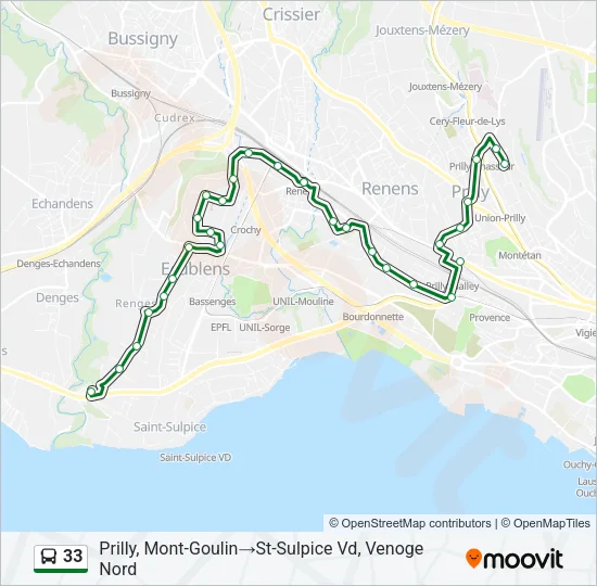 33 Bus Line Map