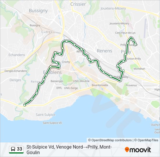 33 Bus Line Map