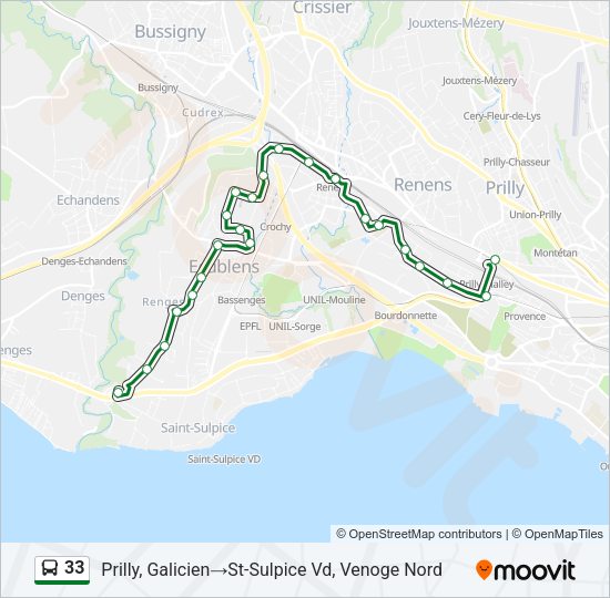 33 Bus Line Map