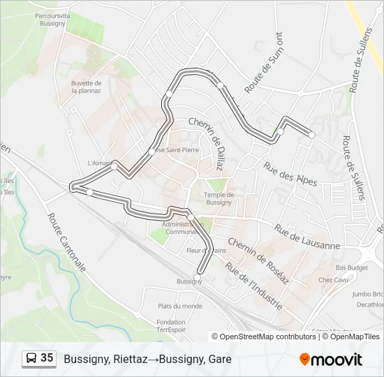 35 Bus Line Map