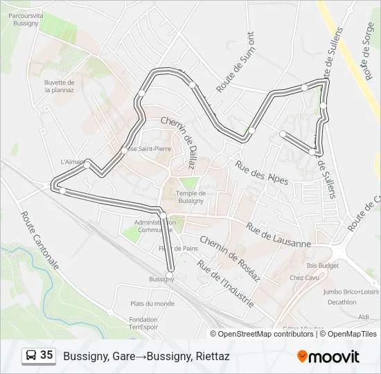 35 Bus Line Map