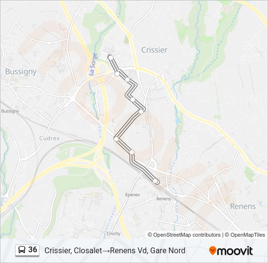 36 Bus Line Map