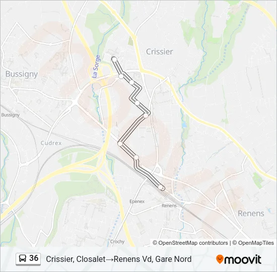 36 Bus Line Map
