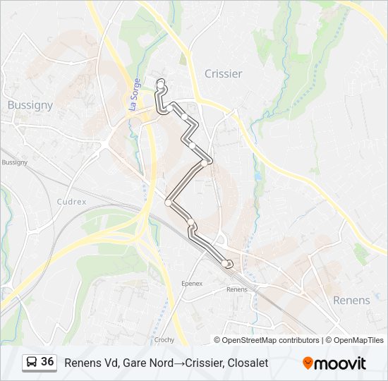 36 Bus Line Map