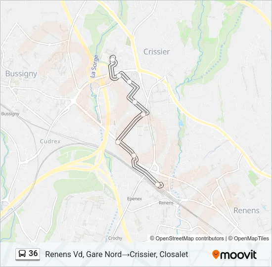36 Bus Line Map