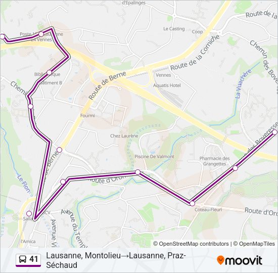 41 Bus Line Map