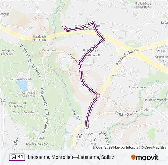 41 Bus Line Map