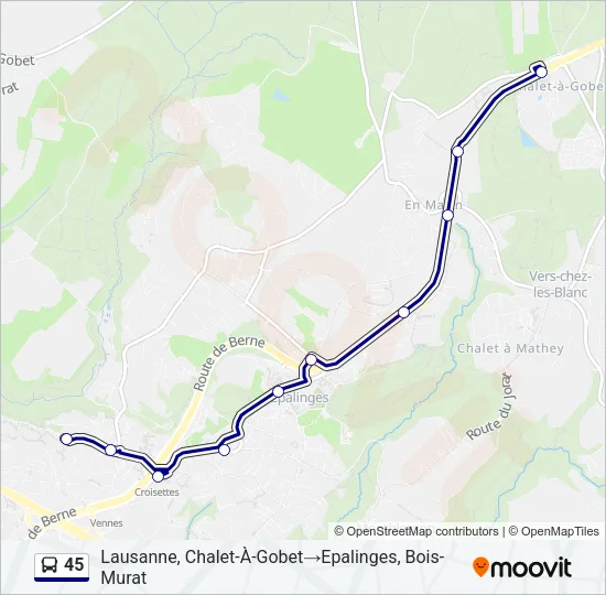 45 Bus Line Map