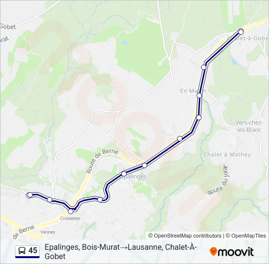 45 Bus Line Map