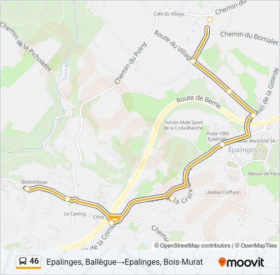 46 Bus Line Map
