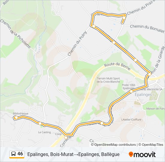 46 Bus Line Map