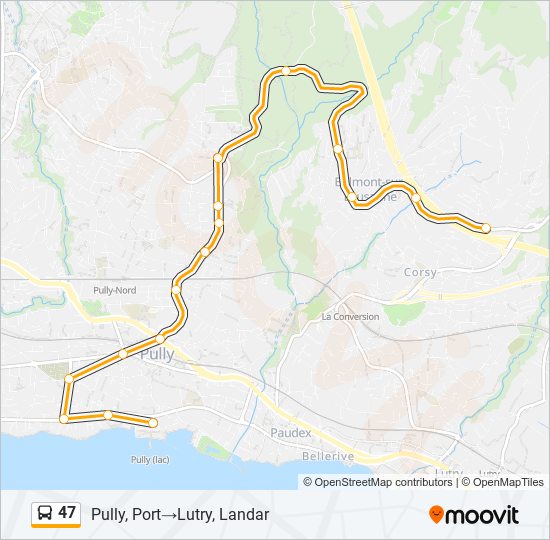 Plan de la ligne 47 de bus