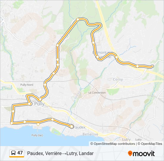 47 Bus Line Map