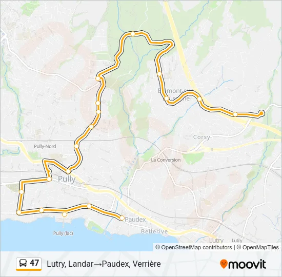 47 Bus Line Map