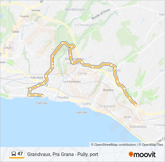 47 bus Line Map