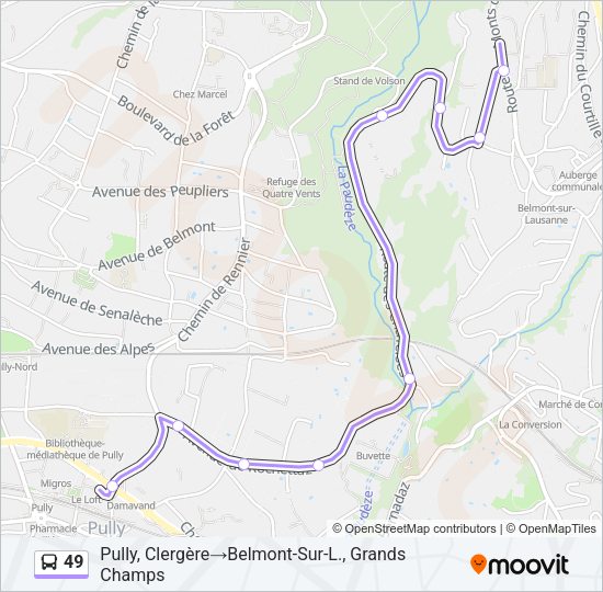 49 Bus Line Map