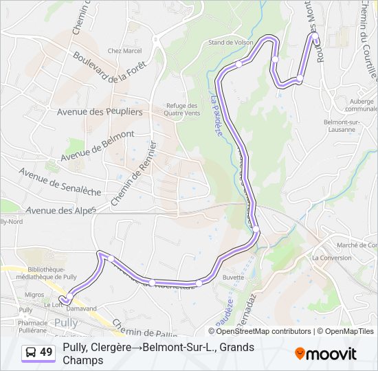 49 Bus Line Map